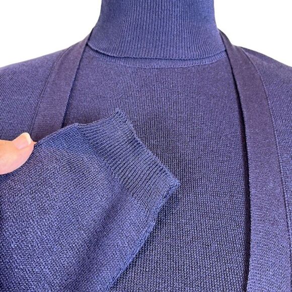Bally Silk 2 PC Sweater Twin Set Violet Sleeveless and Long Sleeve Size 8 (44) - Picture 2 of 10